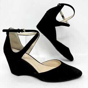 Cole Haan Grands Lacey Shoes Pump Women 7B Black Wedge Heel W08692 Comfort